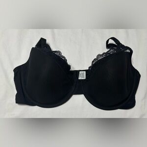 Black Lace Trim Full-Coverage Bra